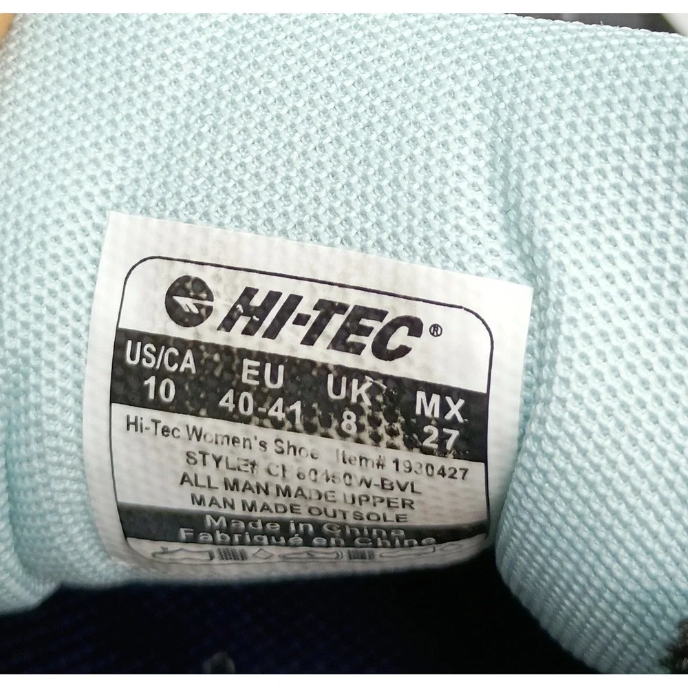 Hi-Tec C16040W-BVL Running Shoe Women Size 10 Black Grey Mesh Athletic